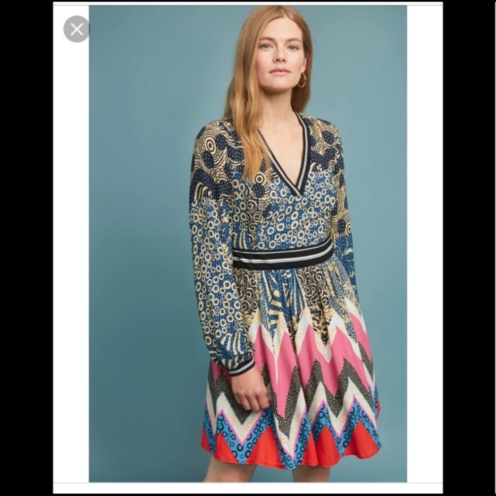 Anthropologie Multicolor Patterned Dress